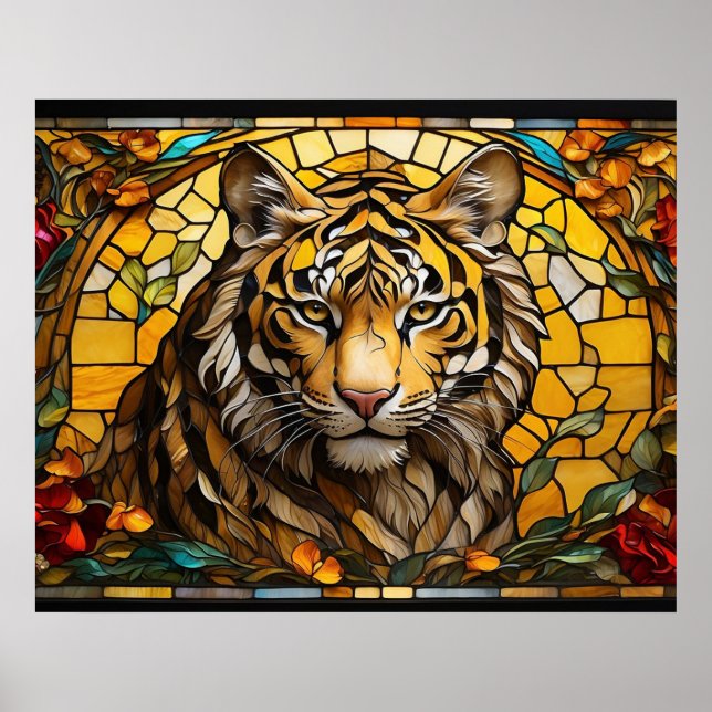 Poster *~* Dourado TIGER 5:4 AP68 Fantasy Ssted Glass (Frente)