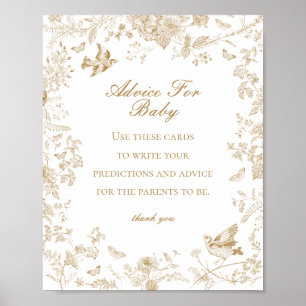 Poster Dourado Toile De Jouy Advice para Jogo de Chá de f