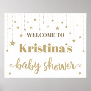 Poster Dourado Twinkle Twinkle - Pequeno Sinal de Chá de