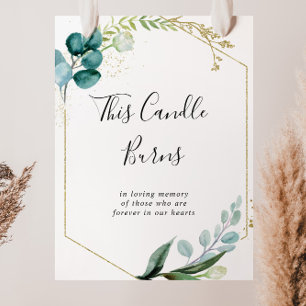 Poster Dourado Verde Tropical Este Sinal de Vela Queima