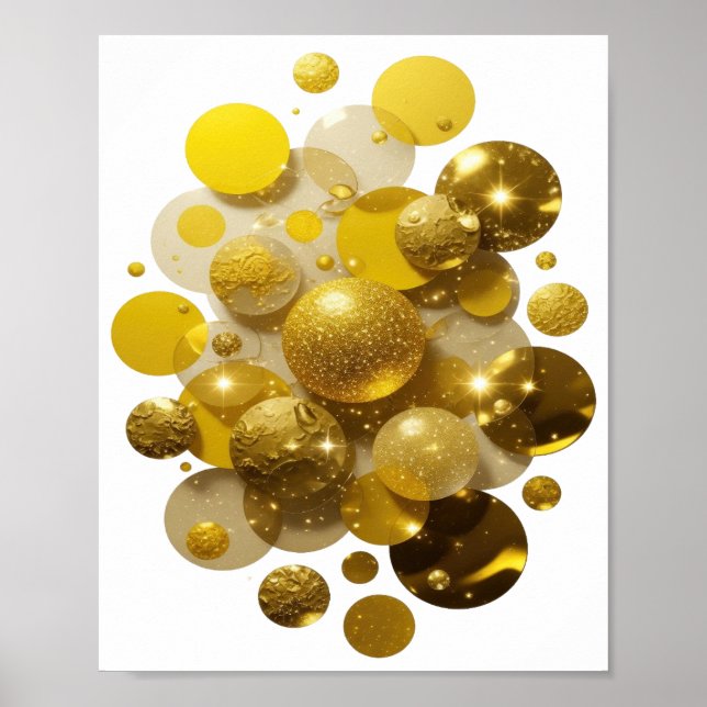 Poster Dourado Vibrante FAÍSCAS DOURADAS (Frente)