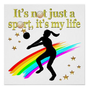 PÓSTER DOURADO VOLLEYBALL É O MEU DESIGN DE VIDA