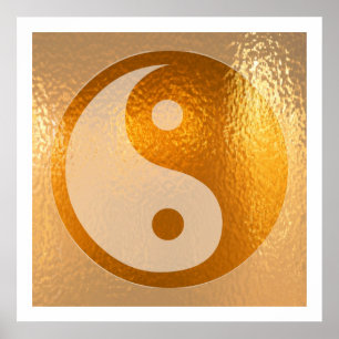 Poster Dourado YingYang de YIN YANG