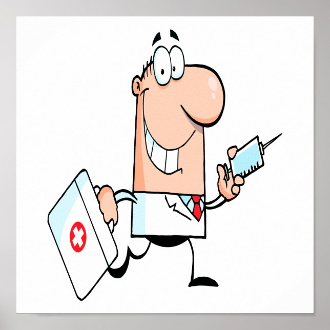 Póster doutor engraçado no desenho animado (Frente)