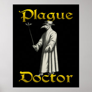 Póster Doutor europeu Pássaro Bico Traje do praga