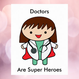 Poster Doutor Mulher Super Hero Engraçado