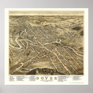 Poster Dôvar, mapa panorâmico do NH - 1877