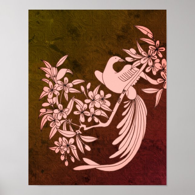 Poster Dove On Branch Bird Motif Art (Frente)