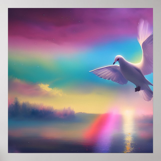 Poster Dove & Rainbow Sky (Frente)