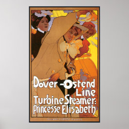 Poster Dover Ostend Linha Steamship