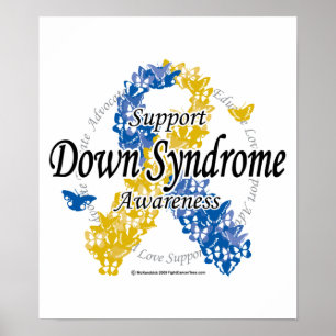 Póster Down Syndrome Ribbon of Butterflies 2