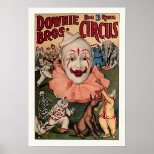 Póster Downie Bros. Circo do vintage