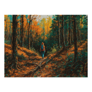 Póster Download de Arte Digital do Caminho da Floresta Na