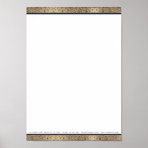 Poster Download de Cabeçalho de Carta Floral Dourado Vint