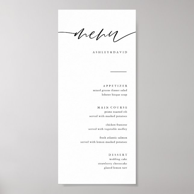Poster Download digital do menu de casamento russo (Frente)