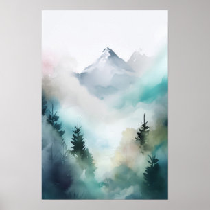 Poster Download do Abstrato de Arte do Serene Mountain Wa