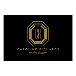 Póster Download do logotipo Dourado/Preto do Deco de Arte