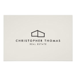 Póster Download do logotipo preto/marfim do moderno Home