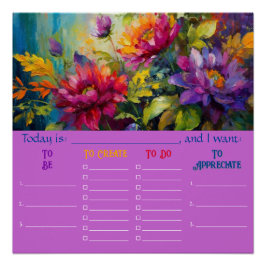 Póster Download do Vintage Vibrant Floral Painting Planne