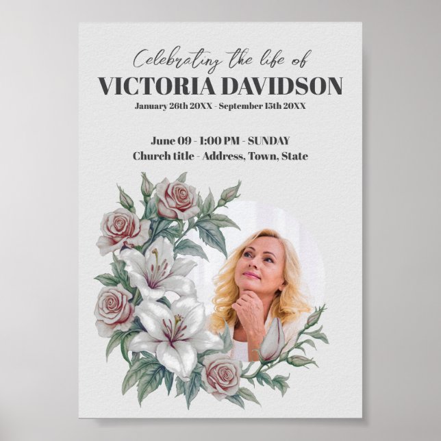 Poster Download Imediato Quadro de Flores Mídia Funerária (Frente)