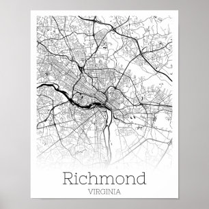 Poster Download Instantâneo do Mapa da Cidade de Richmond