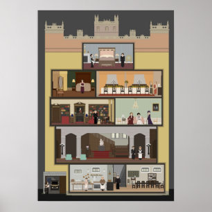 Poster Downton Abbey Pixel Art