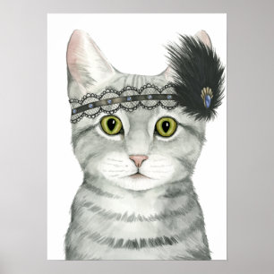 Poster Downton Cat Sujeitas A rendas