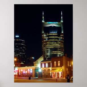 Póster Downtown Nashville Night