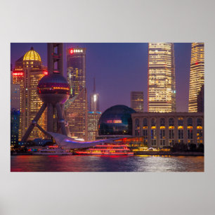 Póster Downtown waterfront shanghai, China