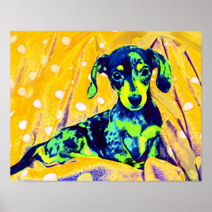 Póster doxie azul