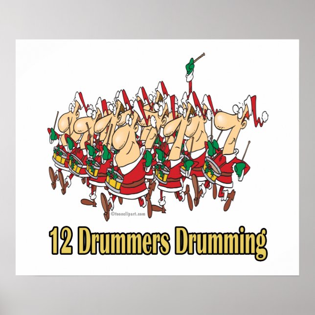 Póster doze bateristas tamborilando 12º duodécimo dia (Frente)