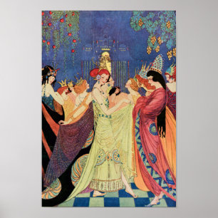 Póster Doze princesas dançantes Vintage Fairy Tale