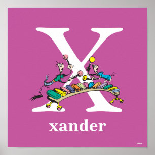 Poster Dr. Seuss ABC: Carta X - Branco Adicione seu nom