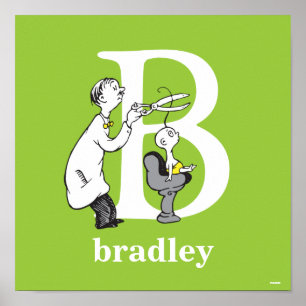 Póster Dr. Seuss ABC: Letra B - Branco   Adicione seu nom