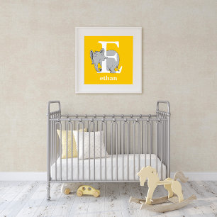 Póster Dr. Seuss ABC: Letra E - Branco   Adicione seu nom