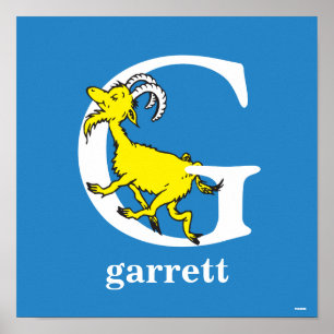 Póster Dr. Seuss ABC: Letra G - Branco   Adicione seu nom