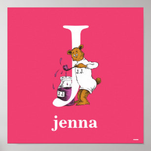 Póster Dr. Seuss ABC: Letra J - Branco   Adicione seu nom