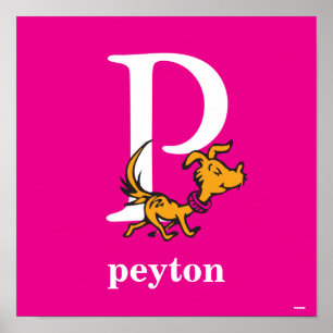 Póster Dr. Seuss ABC: Letra P - Branco   Adicione seu nom