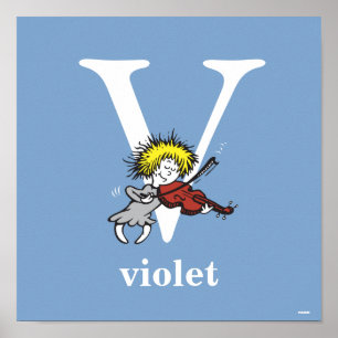 Póster Dr. Seuss ABC: Letra V - Branco   Adicione seu nom