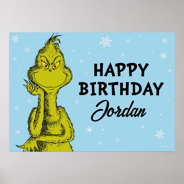 Poster Dr. Seuss | Aniversário de Inverno do Grinch (Frente)