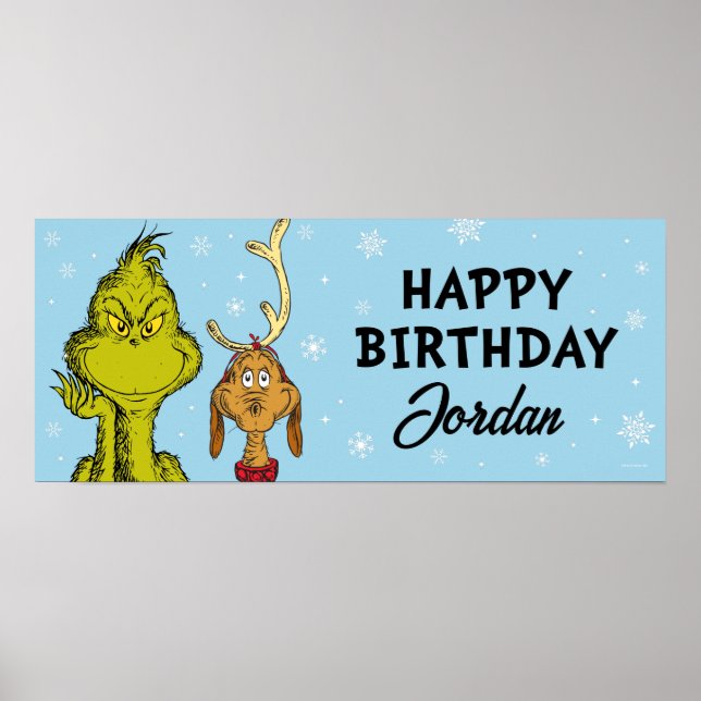 Poster Dr. Seuss | Aniversário de Inverno do Grinch (Frente)