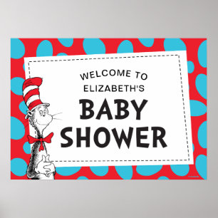 Poster Dr. Seuss Bebê do Chapéu Chuveiro de Bebê