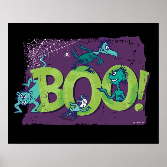 Poster Dr. Seuss | BOO! Gráfico de Halloween (Frente)
