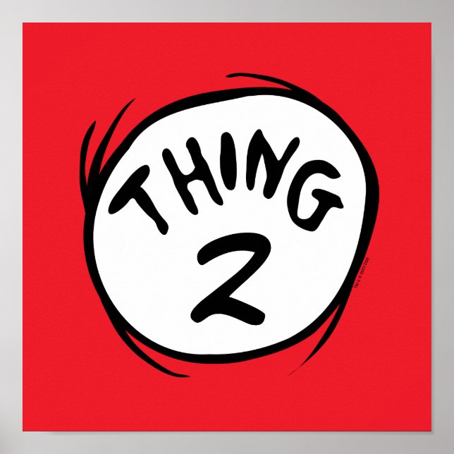 Poster Dr. Seuss | Coisa Um Coisa Dois Personalizado (Frente)