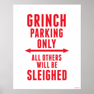 Poster Dr. Seuss Estacionamento do Grinch Apenas