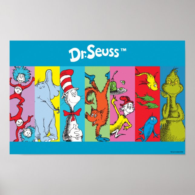 Poster Dr. Seuss | Fatia de Caracteres (Frente)