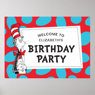 Poster Dr. Seuss   Festa de Aniversário do Gato no Chapéu