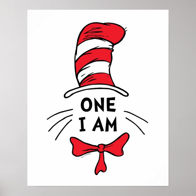 Poster Dr. Seuss | Gato no Chapéu - Um Eu Sou (Frente)