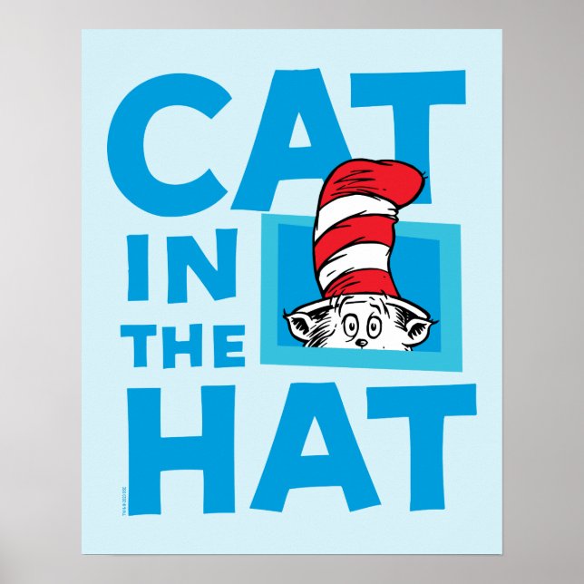 Poster Dr. Seuss | Gato no logotipo chapéu (Frente)
