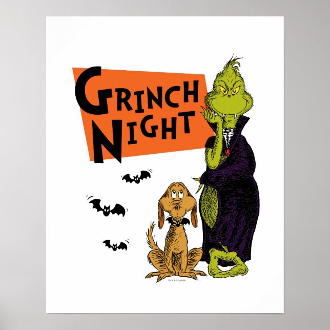 Poster Dr. Seuss | Gráfico noturno Hallowen Grpolegadas (Frente)